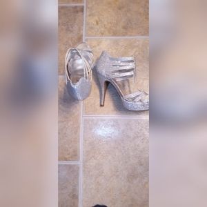 Brash silver sparkle heels